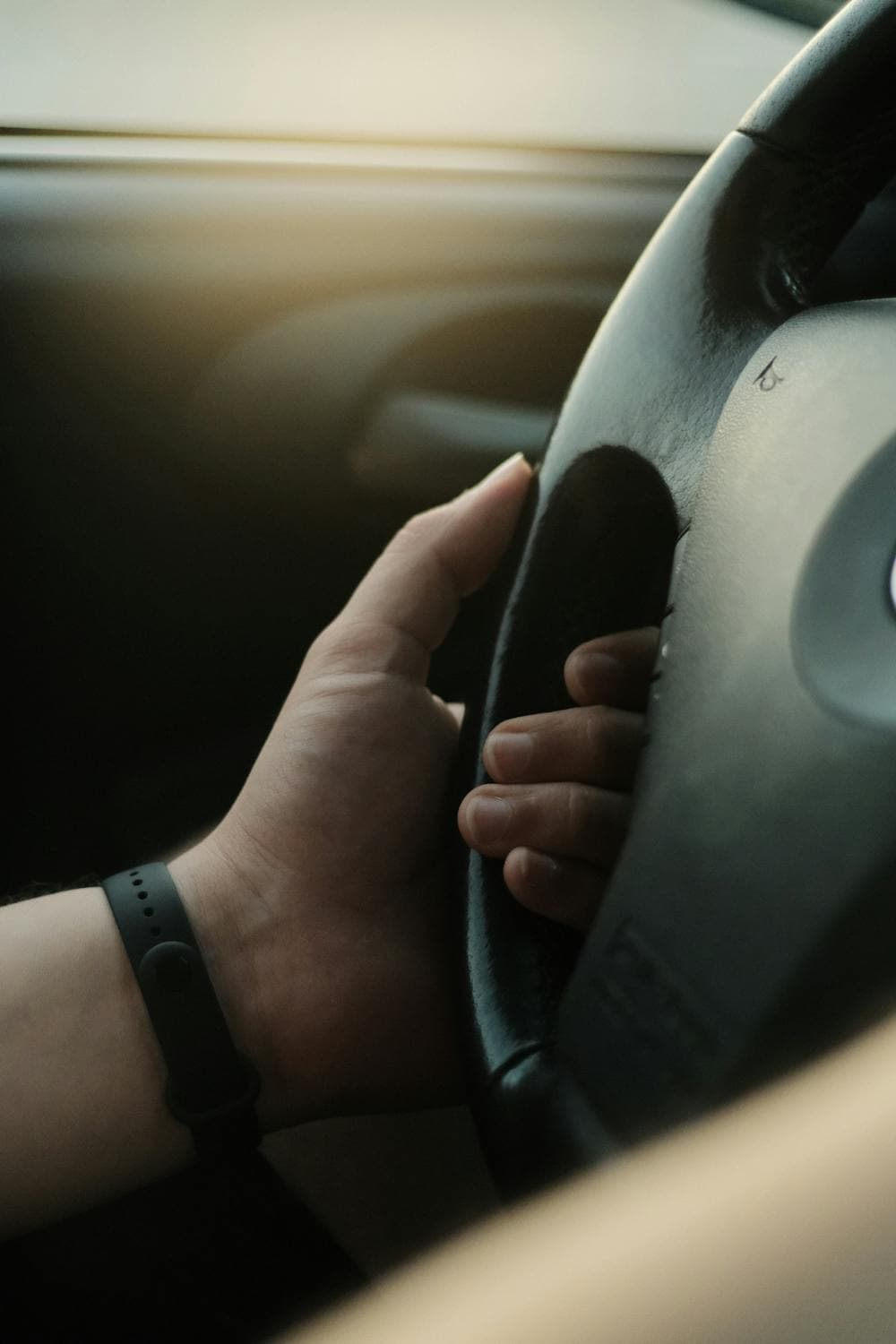 Driver in a truck cab